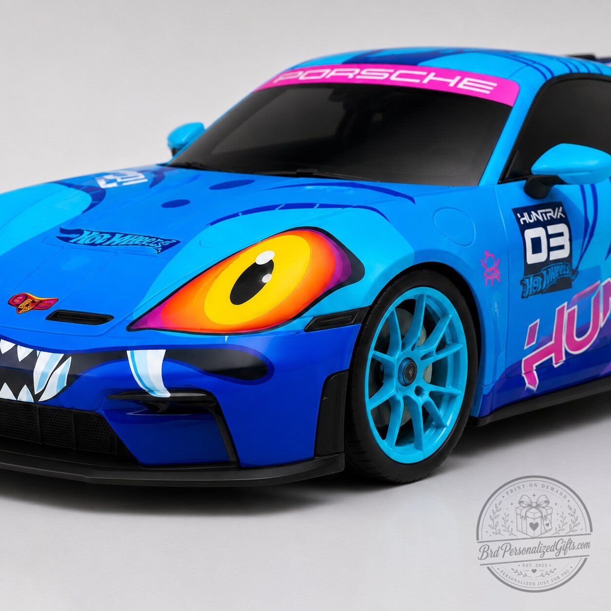 HUNTRX Porsche 911 Monster Racing Edition Diecast Model Car