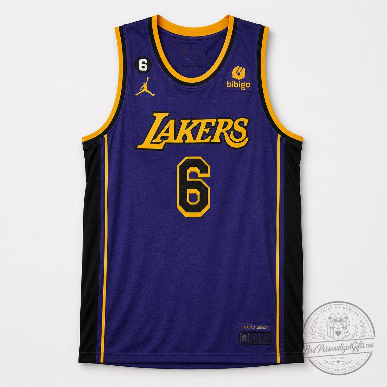 Los Angeles Lakers Number 6 Basketball Jersey