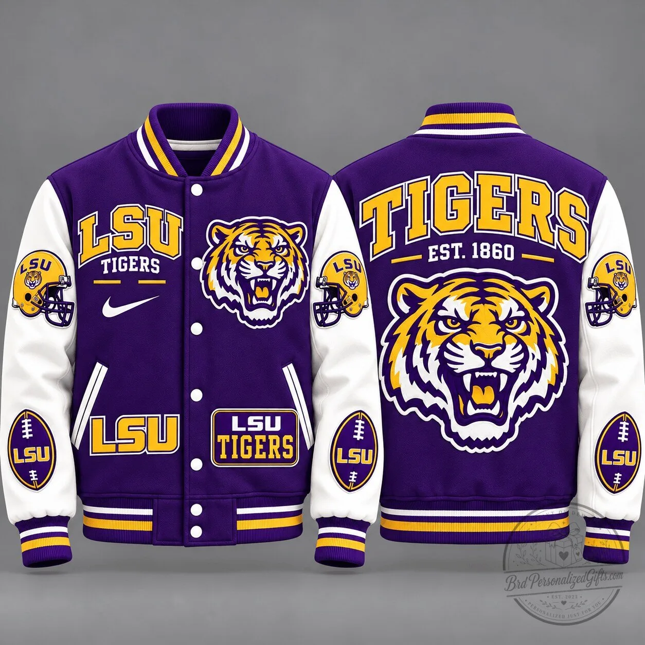 Louisiana State University Tigers Vintage Football Varsity Letterman Jacket