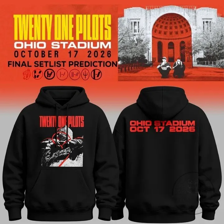 Black Hoodie for Twenty One Pilots Concert Tour at Ohio Stadium in October 2026