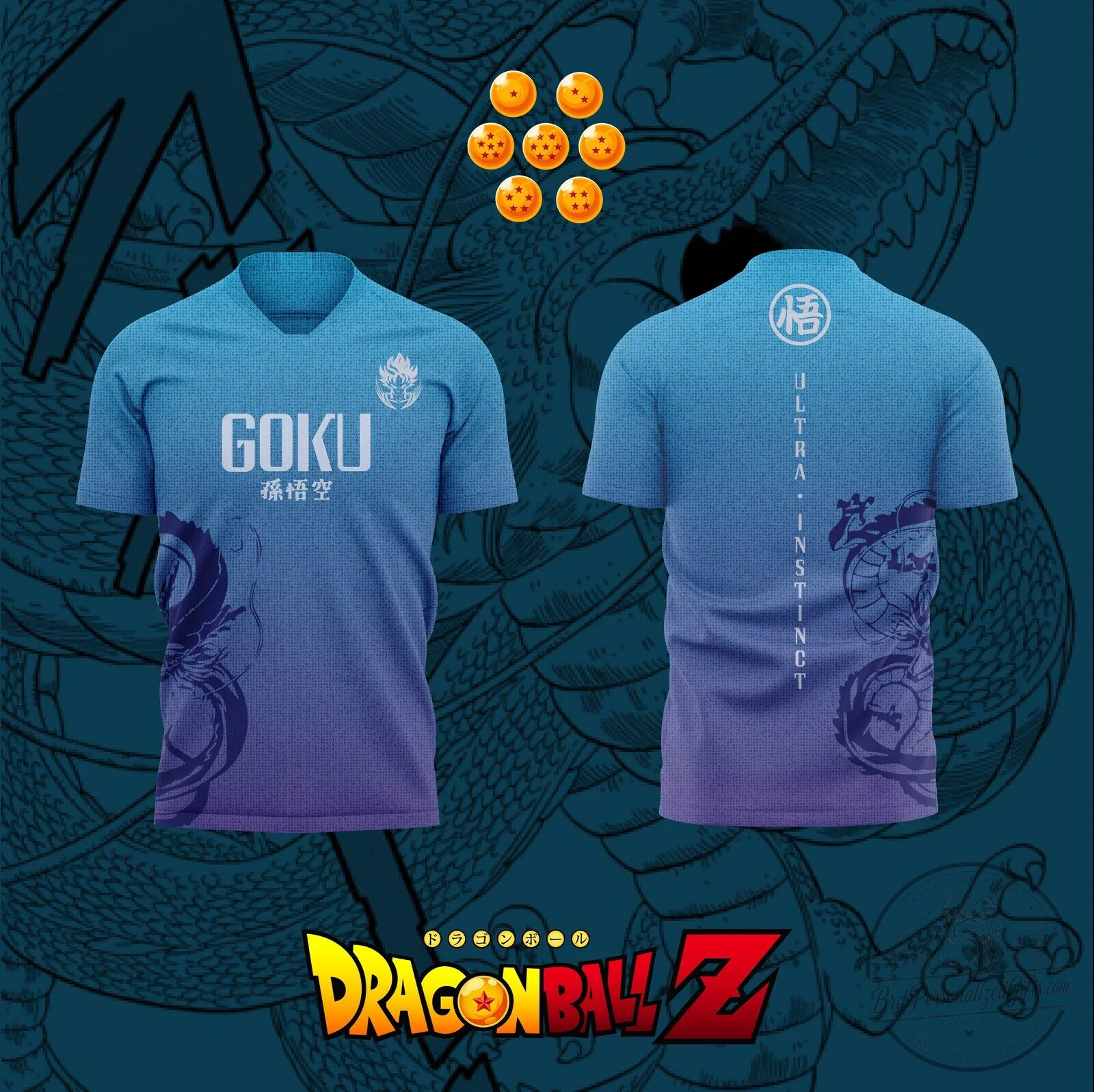 Dragon Ball Z Goku Ultra Instinct Saiyan Blue Soccer Jersey