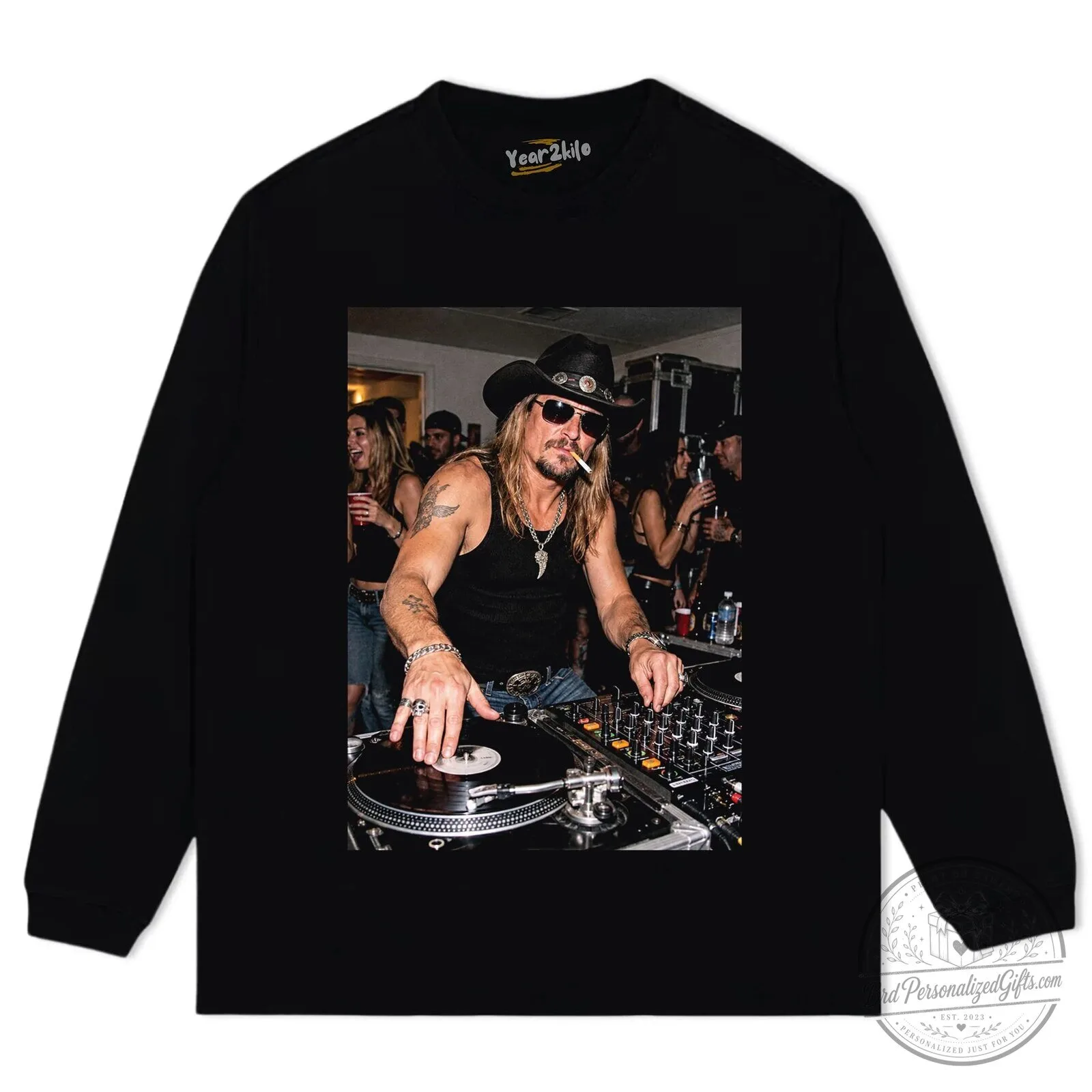 Kid Rock DJ Turntable Party Photo Graphic Black T-Shirt 12 Kid Rock DJ Turntable Party Photo Graphic Black T-Shirt