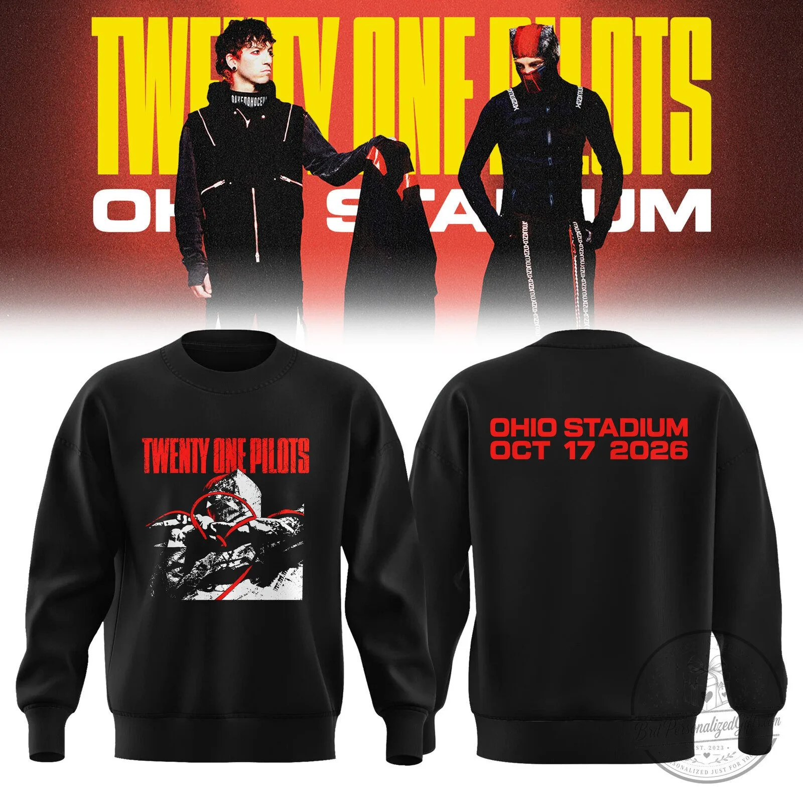 Twenty One Pilots Ohio Stadium October 17 2026 Concert Tour Sweatshirt