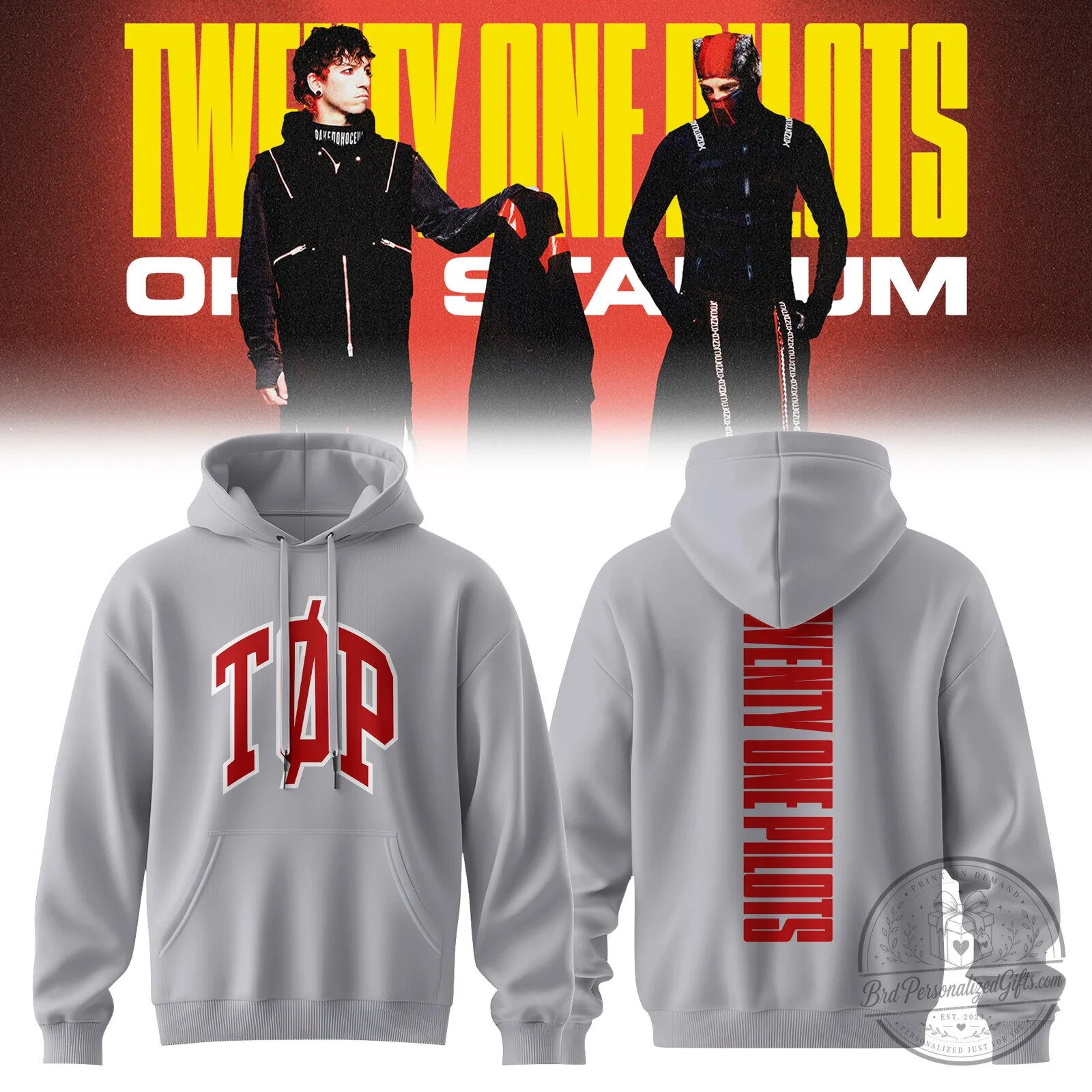 Twenty One Pilots Ohio State University Gray Hoodie